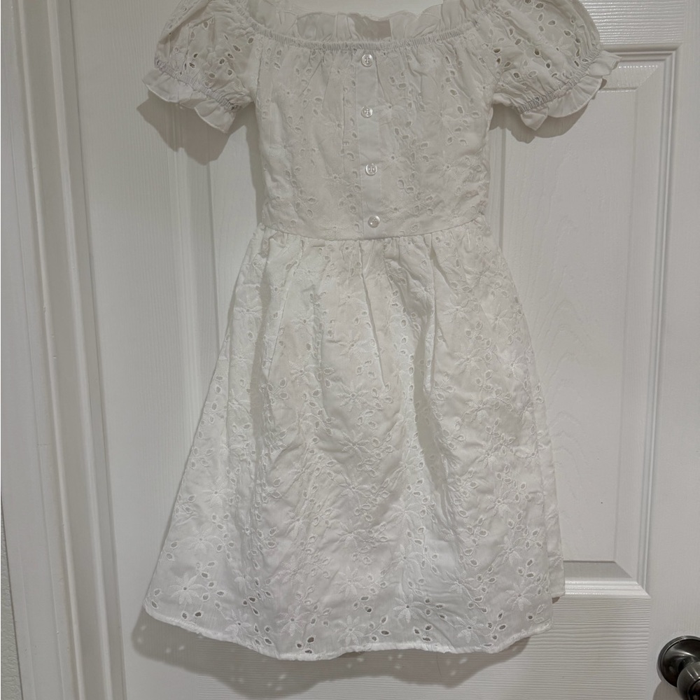 SHEIN White Eyelet Kids Dress
